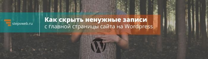 Главная страница WordPress — как скрыть ненужные записи